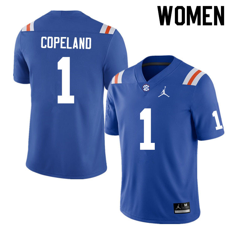 Women #1 Jacob Copeland Florida Gators College Football Jerseys Sale-Throwback